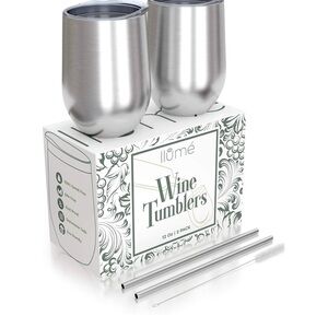 Two 12oz Stainless Steel Wine Tumblers Set Brand New!